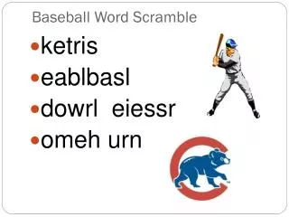 Baseball Word Scramble