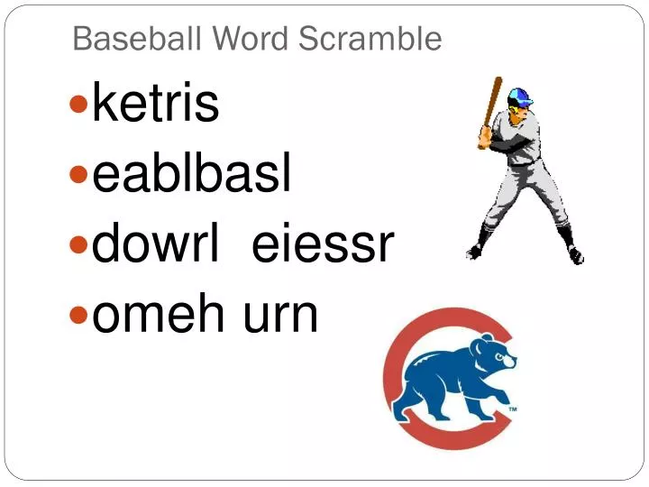 baseball word scramble