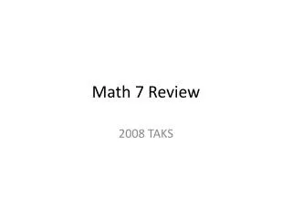 Math 7 Review