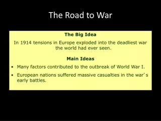 the road to war