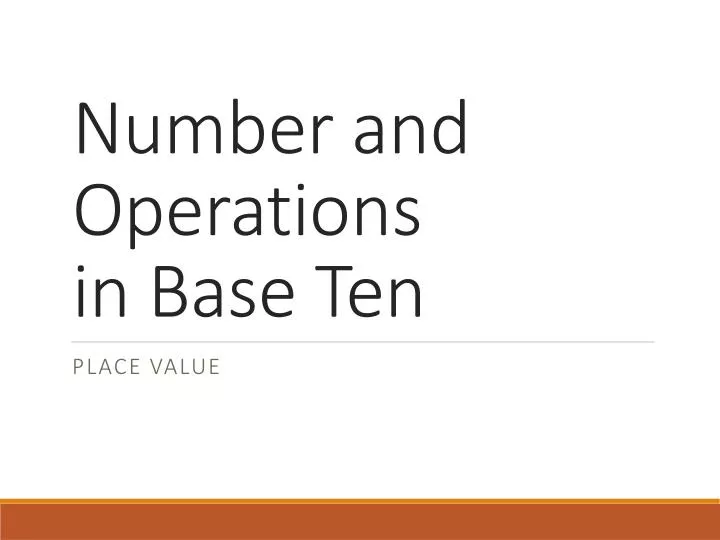 number and operations in base ten