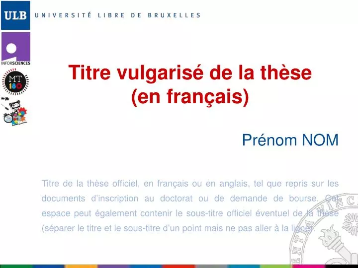 titre vulgaris de la th se en fran ais