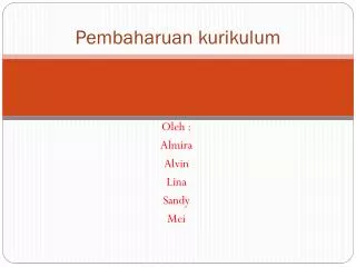 pembaharuan kurikulum