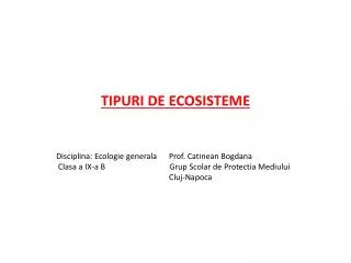 tipuri de ecosisteme
