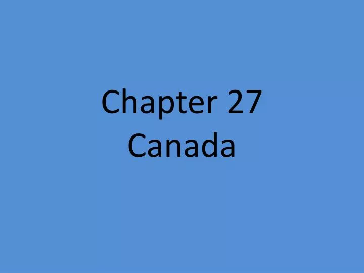 chapter 27 canada