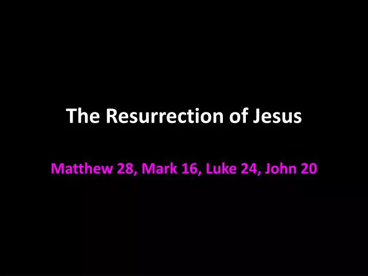 the resurrection of jesus