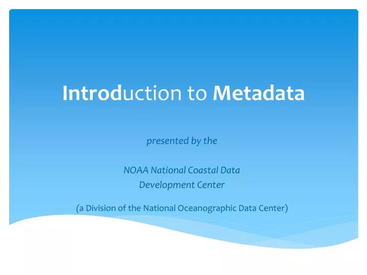 introd uction to metadata