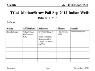 TGai - Motion/Straw Poll - Sep - 2012 -Indian Wells