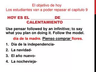 hoy es el de calentamiento