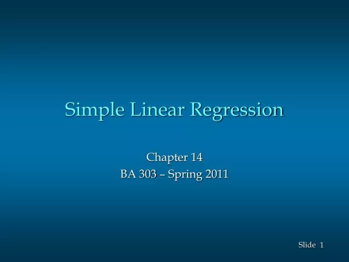 simple linear regression