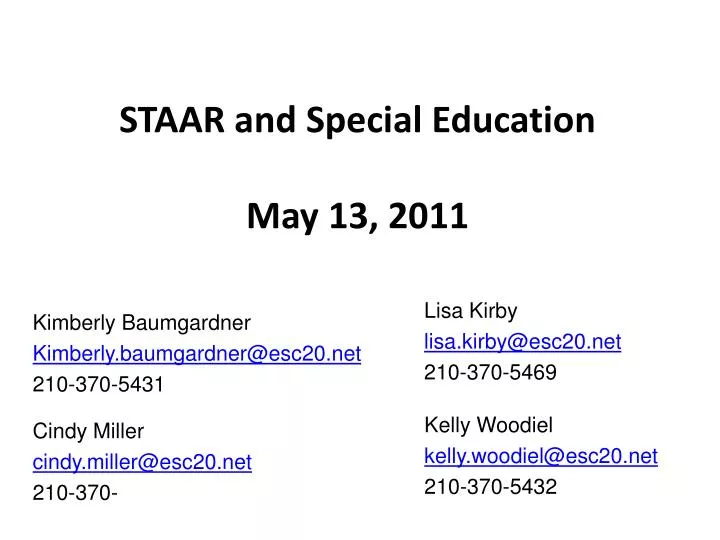 staar and special education may 13 2011