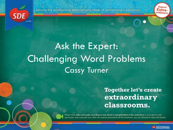 ask the expert challenging word problems cassy turner