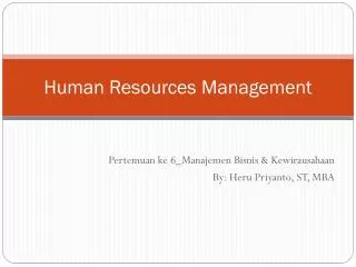 Human Resources Management