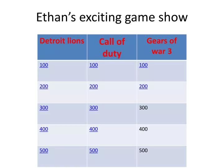 ethan s exciting game show