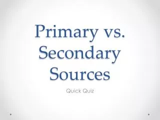 primary vs secondary sources