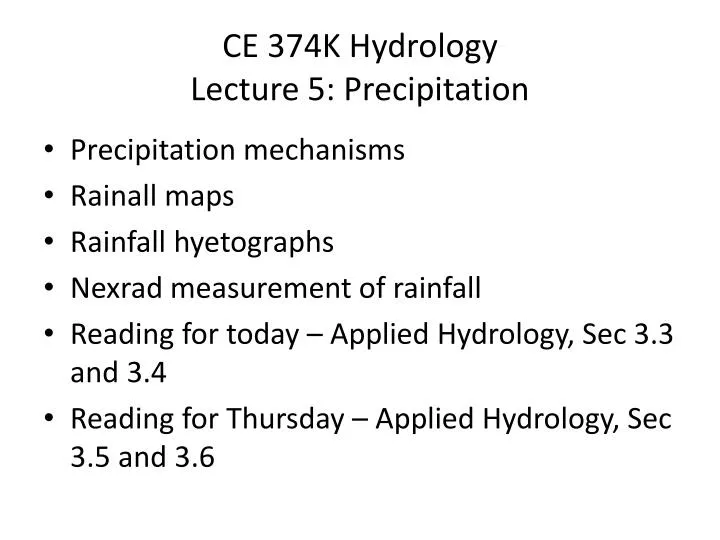 ce 374k hydrology lecture 5 precipitation