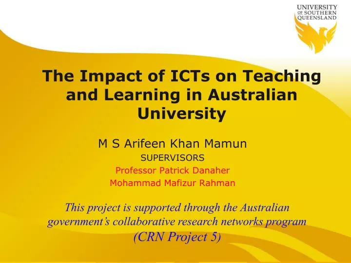 the impact of icts on teaching and learning in australian university