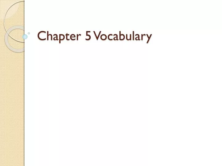 chapter 5 vocabulary