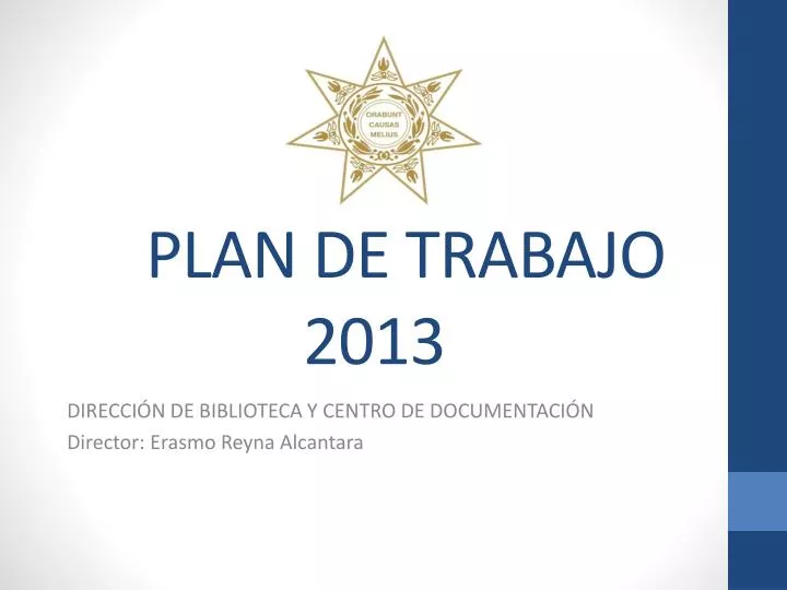 plan de trabajo 2013