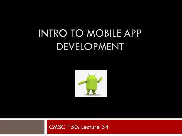intro to mobile app development