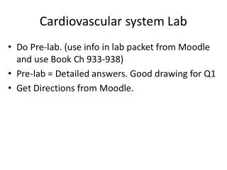 Cardiovascular system Lab