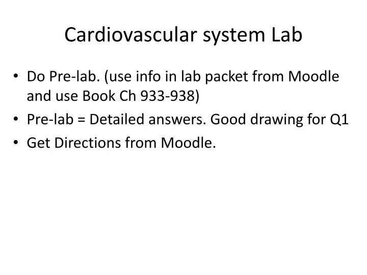 cardiovascular system lab