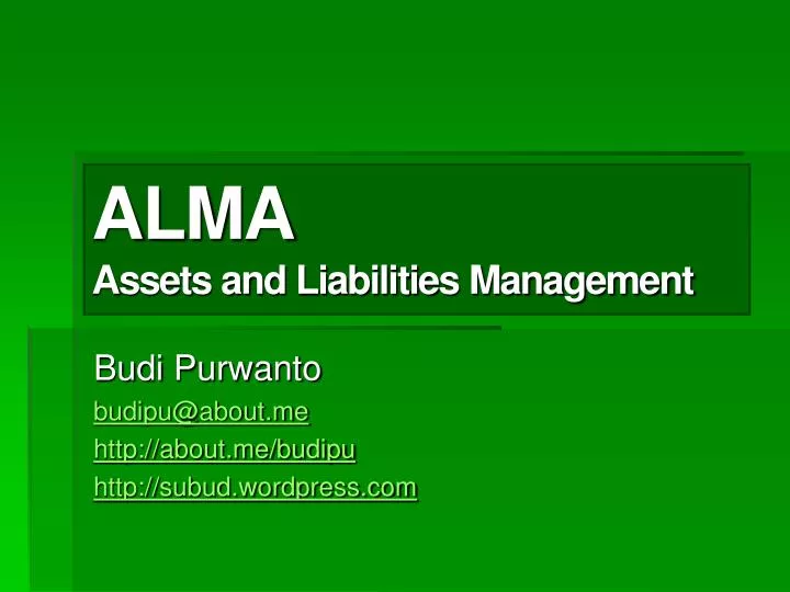 alma assets and liabilities management