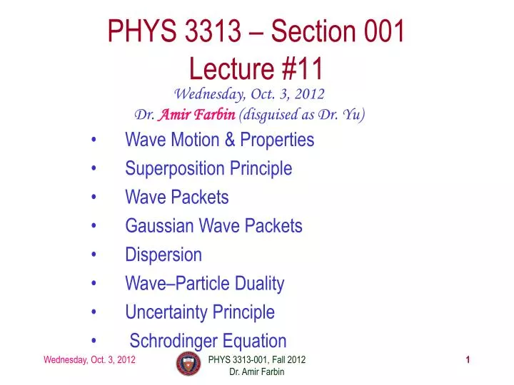 phys 3313 section 001 lecture 11