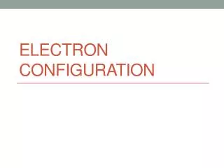 electron configuration