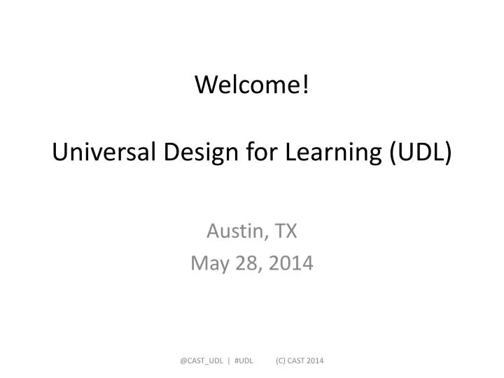 welcome universal design for learning udl