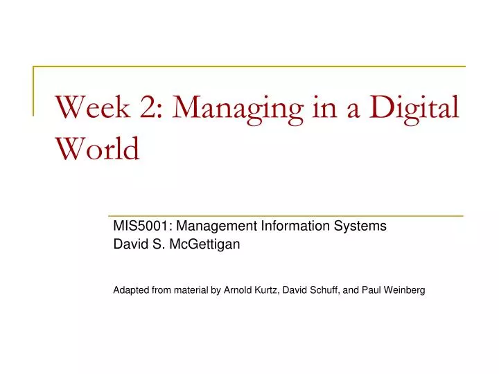 week 2 managing in a digital world