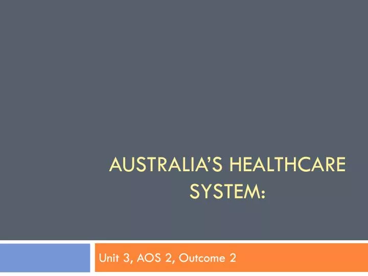 australia s healthcare system