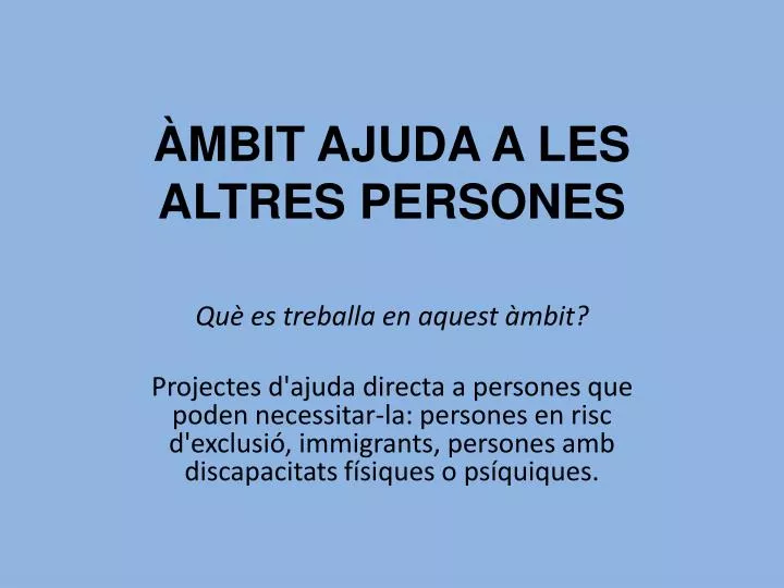 mbit ajuda a les altres persones