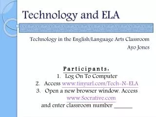Technology and ELA