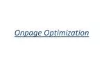 Onpage Optimization - slide 1