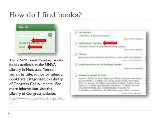 How do I find books?