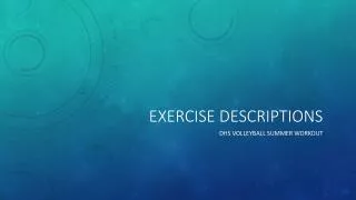 Exercise Descriptions