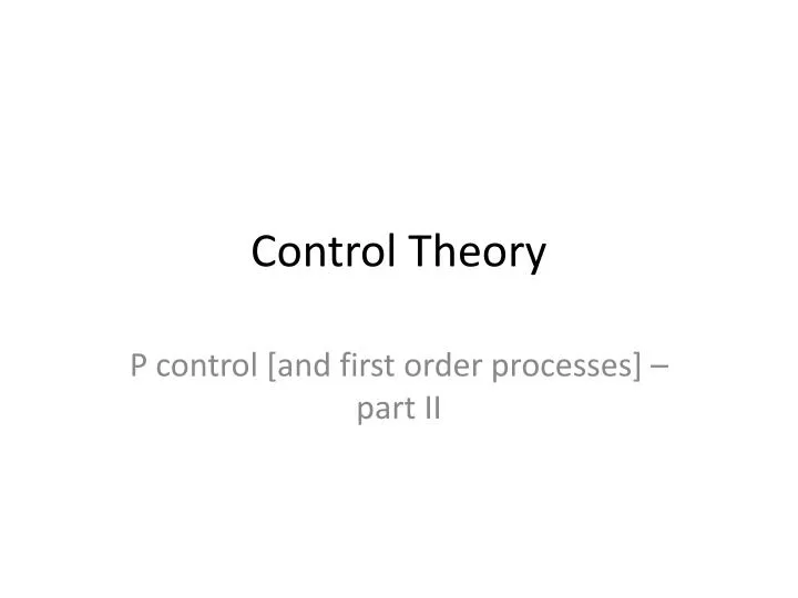 control t heory