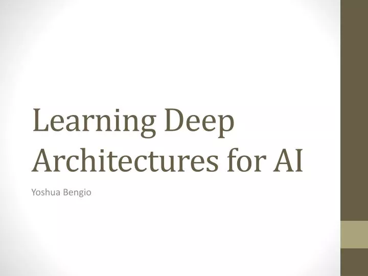 learning deep architectures for ai