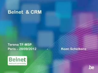 Belnet &amp; CRM