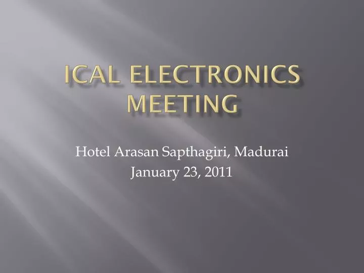 ical electronics meeting