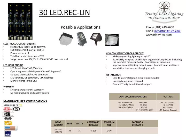 30 led rec lin