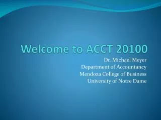 Welcome to ACCT 20100