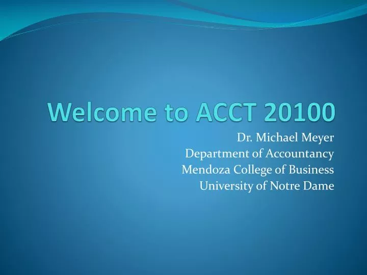 welcome to acct 20100