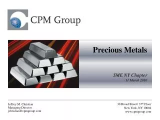 Precious Metals SME NY Chapter 11 March 2010