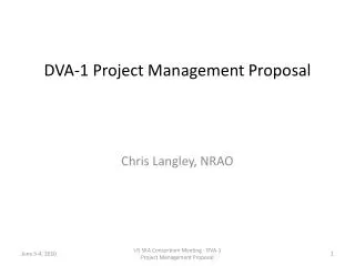 DVA-1 Project Management Proposal