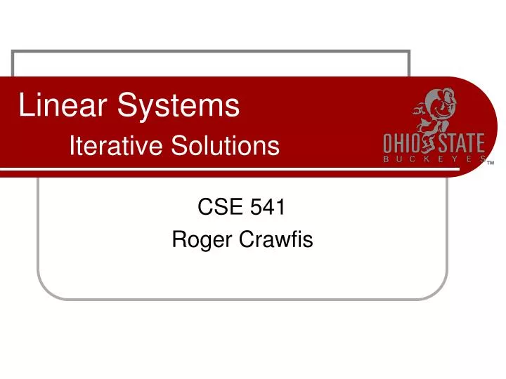 linear systems iterative solutions
