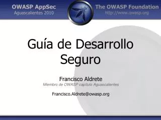 PPT - Desarrollo Seguro Usando OWASP PowerPoint Presentation, Free ...