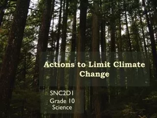 Actions to Limit Climate Change