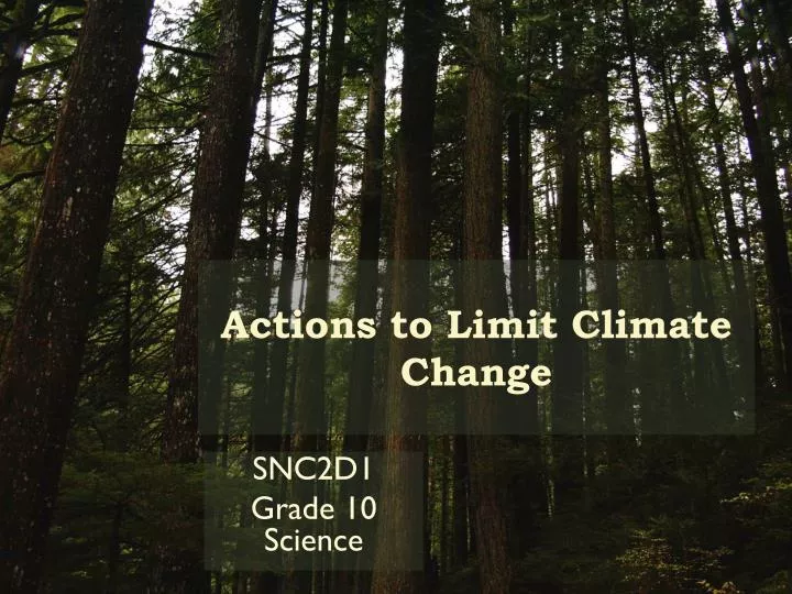 actions to limit climate change